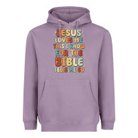 Lavender jesus loves me this i know for the bible tells me Heavyweight Hoodie - MaliasSmallBusiness