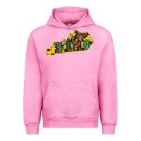 Fuchsia Pink Kentucky Map Western Sunflower Pattern Urban Hoodie - Bettercallsaul