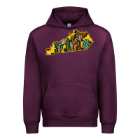 Mauve Wine Kentucky Map Western Sunflower Pattern Urban Hoodie - Bettercallsaul