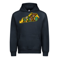 Navy Kentucky Map Western Sunflower Pattern Urban Hoodie - Bettercallsaul