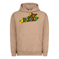 Pigment Burro Kentucky Map Western Sunflower Pattern Urban Hoodie - Bettercallsaul