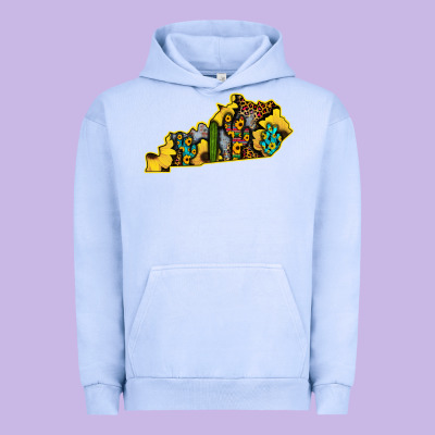 Kentucky Map Western Sunflower Pattern Urban Hoodie Designed By Bettercallsaul