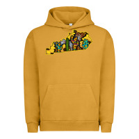 Pigment Peanut Butter Kentucky Map Western Sunflower Pattern Urban Hoodie - Bettercallsaul