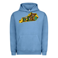Pigment Pebble Blue Kentucky Map Western Sunflower Pattern Urban Hoodie - Bettercallsaul