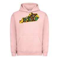 Pigment Salmon Kentucky Map Western Sunflower Pattern Urban Hoodie - Bettercallsaul