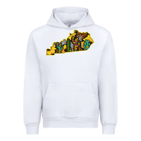 White Kentucky Map Western Sunflower Pattern Urban Hoodie - Bettercallsaul