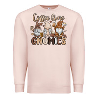 Pale Pink coffee time gnomies Premium Sweatshirt - MaliasSmallBusiness