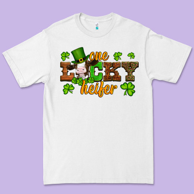 St Patricks One Lucky Heifer Baby Cow Premium Tee Designed By Artiststas