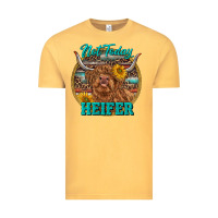 Vintage Mustard Highland Heifer Western Vintage Tee - RanaPortraitStore