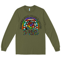 Army Green in a world where you can be anything be kind Long Sleeve Tee - CowhideDigitalArt