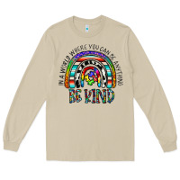 Mushroom in a world where you can be anything be kind Long Sleeve Tee - CowhideDigitalArt