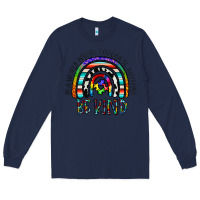 Navy in a world where you can be anything be kind Long Sleeve Tee - CowhideDigitalArt