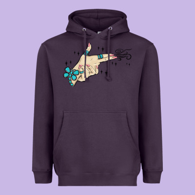Western Turquoise Gun Hand Heavyweight Hoodie Designed By Maliassmallbusiness