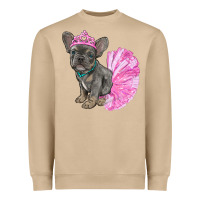Mushroom Balerina French Bulldog With Tutu Heavyweight Sweatshirt - RanaPortraitStore