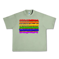 Oil Green lgbtq and usa flag Urban Heavy Tee - Zillion Design Studio