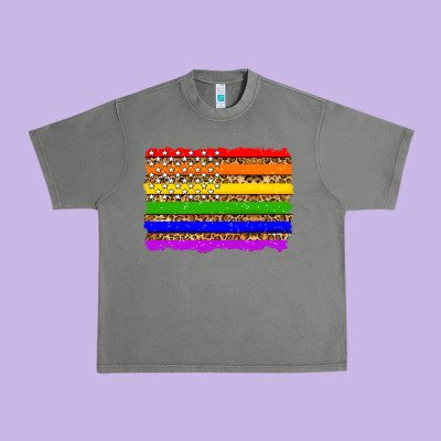 Lgbtq And Usa Flag Urban Heavy Tee Designed By Zillion Design Studio