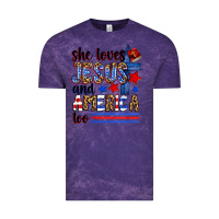 Cloud Purple she loves jesus and america too Vintage Tee - Zillion Design Studio