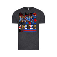 Vintage Black she loves jesus and america too Vintage Tee - Zillion Design Studio