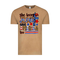 She Loves Jesus And America Too Vintage Tee | Teevron