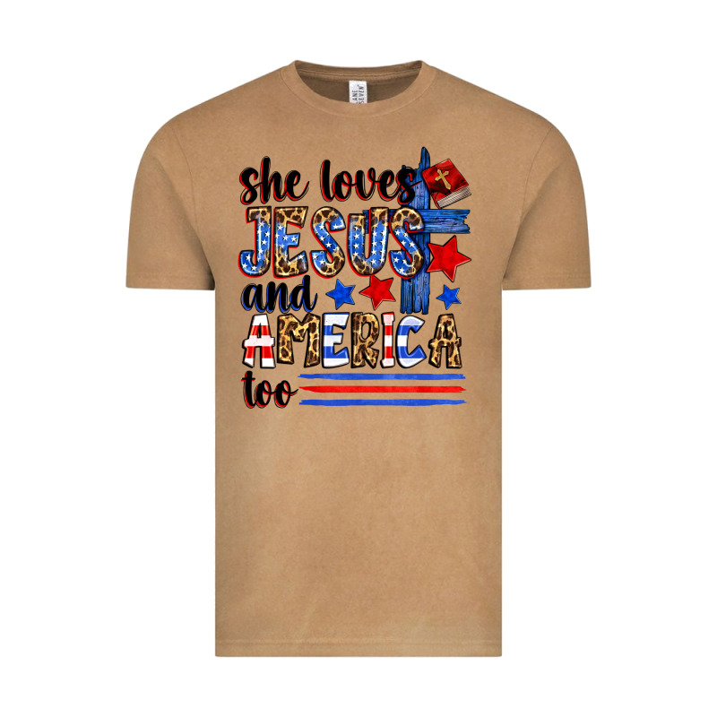 She Loves Jesus And America Too Vintage Tee by Zillion Design Studio | Teevron