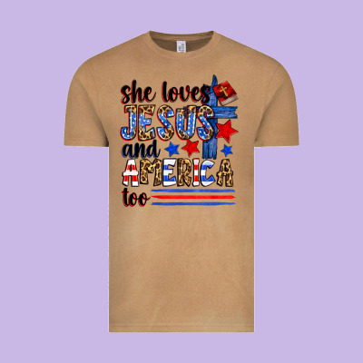 She Loves Jesus And America Too Vintage Tee Designed By Zillion Design Studio
