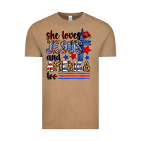 Vintage Coffee she loves jesus and america too Vintage Tee - Zillion Design Studio