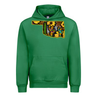 Emerald Western Oklahoma Map Sunflower Pattern Urban Hoodie - Bettercallsaul