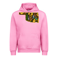 Fuchsia Pink Western Oklahoma Map Sunflower Pattern Urban Hoodie - Bettercallsaul