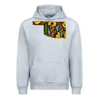 Heather Grey Western Oklahoma Map Sunflower Pattern Urban Hoodie - Bettercallsaul