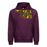 Mauve Wine Western Oklahoma Map Sunflower Pattern Urban Hoodie - Bettercallsaul