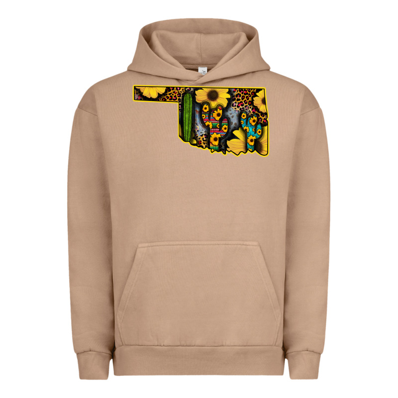 Western Oklahoma Map Sunflower Pattern Urban Hoodie by Bettercallsaul | Teevron