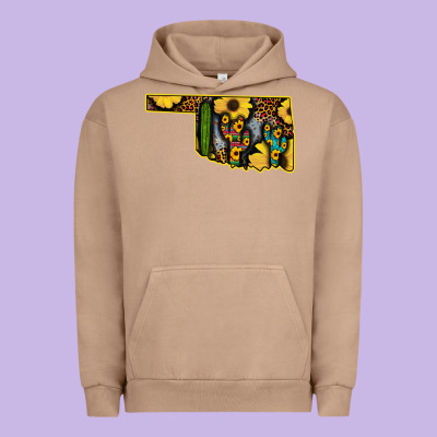Western Oklahoma Map Sunflower Pattern Urban Hoodie Designed By Bettercallsaul