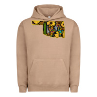 Pigment Burro Western Oklahoma Map Sunflower Pattern Urban Hoodie - Bettercallsaul