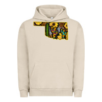 Pigment French Oak Western Oklahoma Map Sunflower Pattern Urban Hoodie - Bettercallsaul
