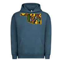 Pigment Midnight Navy Western Oklahoma Map Sunflower Pattern Urban Hoodie - Bettercallsaul