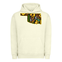 Pigment Pistachio Western Oklahoma Map Sunflower Pattern Urban Hoodie - Bettercallsaul