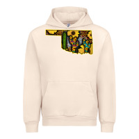 Sandshell Western Oklahoma Map Sunflower Pattern Urban Hoodie - Bettercallsaul