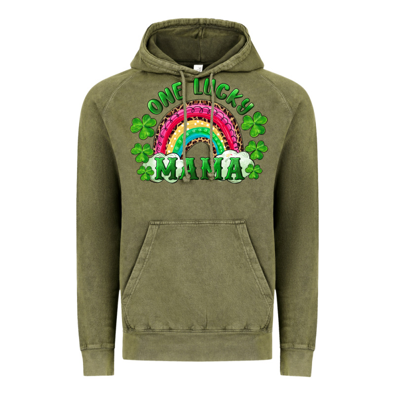 St Patrick's Day One Lucky Mama Vintage Hoodie by RanaPortraitStore | Teevron