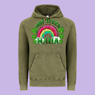 Vintage Hoodie st patrick's day one lucky mama