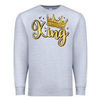 Heather Grey king Premium Sweatshirt - MaliasSmallBusiness