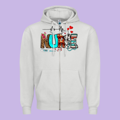 Western Nurse Zipper Hoodie Designed By Bundleandbundleshop
