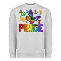 Heather Grey hippie pride Heavyweight Sweatshirt - texasbilliewilder