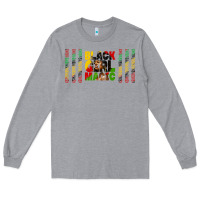 Heather Grey black girl magic libbey glass Long Sleeve Tee - HRA Design Shop