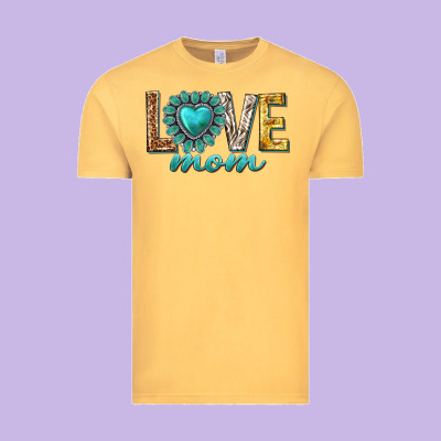 Love Mom Western Vintage Tee Designed By Texasbilliewilder