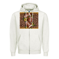 Oatmeal Heather American football Zipper Hoodie - JahusDesignShop