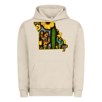 Pigment French Oak Western Missouri Map Sunflower And Cactus Pattern Urban Hoodie - Bettercallsaul