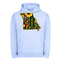 Pigment Grape Ice Western Missouri Map Sunflower And Cactus Pattern Urban Hoodie - Bettercallsaul
