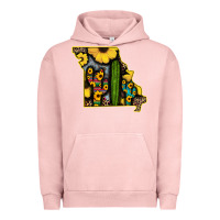 Western Missouri Map Sunflower And Cactus Pattern Urban Hoodie | Teevron
