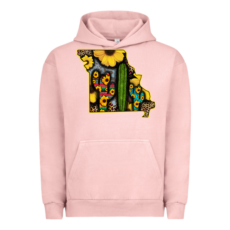 Western Missouri Map Sunflower And Cactus Pattern Urban Hoodie by Bettercallsaul | Teevron
