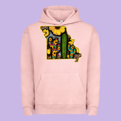 Western Missouri Map Sunflower And Cactus Pattern Urban Hoodie Designed By Bettercallsaul